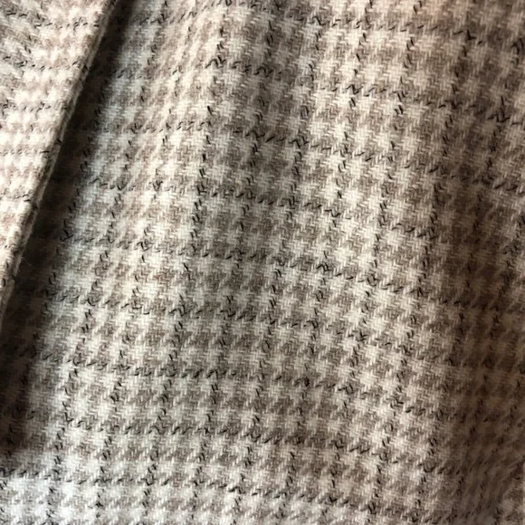 Vintage creamy tan houndstooth wool blend blazer - Picture 4 of 9